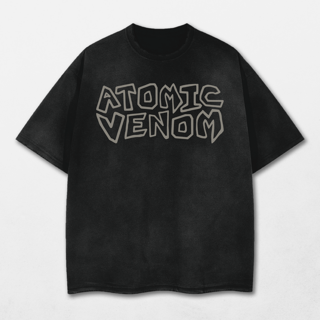 Atomic Venom Icon Acid Washed Distressed T-Shirt