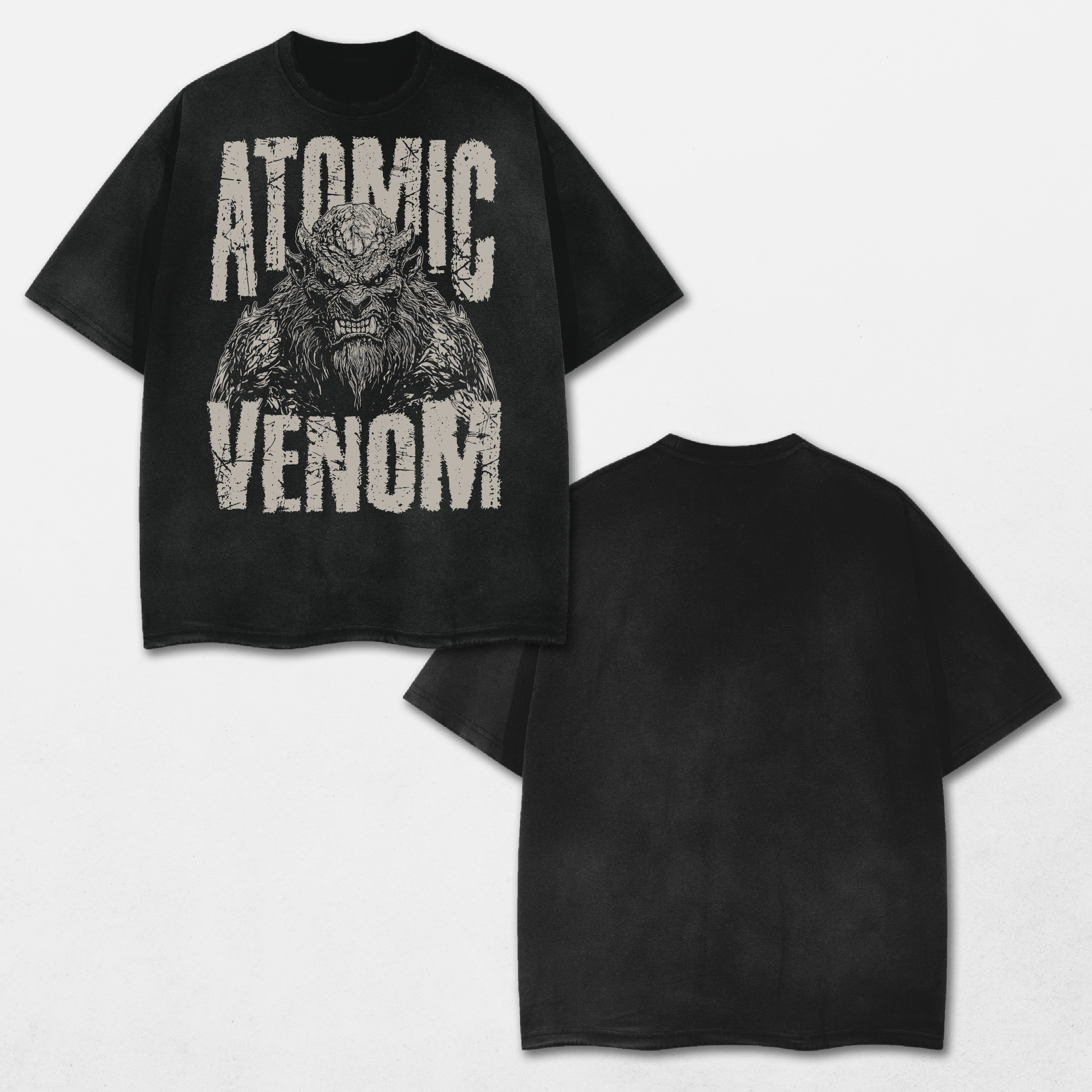 Beast Acid Washed Distressed T-Shirt