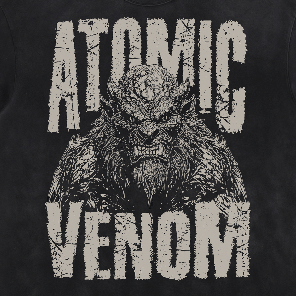 Beast Acid Washed Distressed T-Shirt