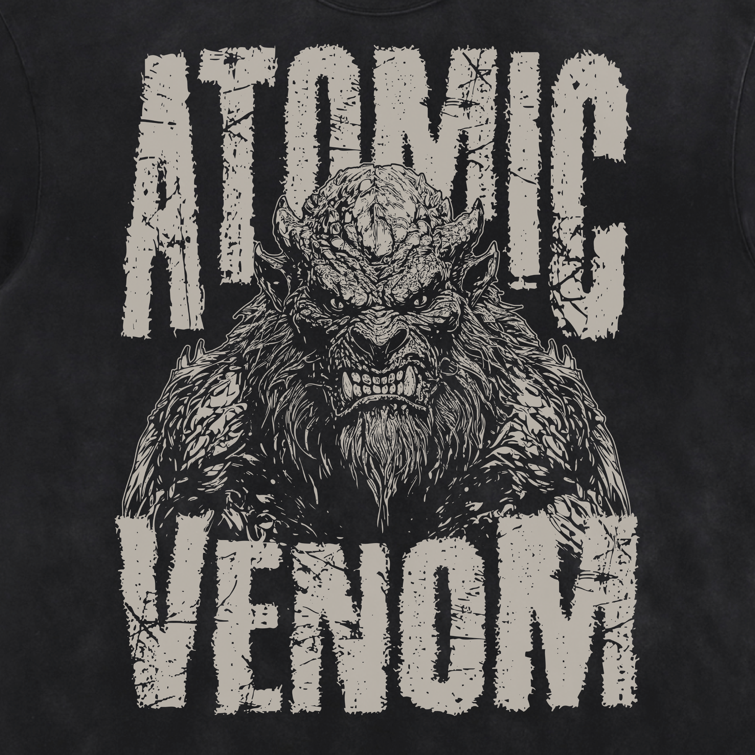 Beast Acid Washed Distressed T-Shirt