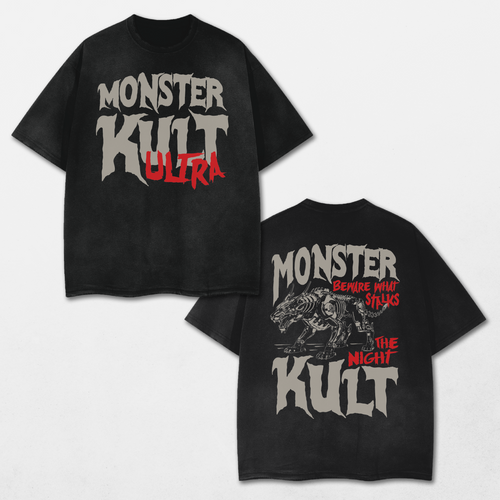 Beware Acid Washed Distressed T-Shirt