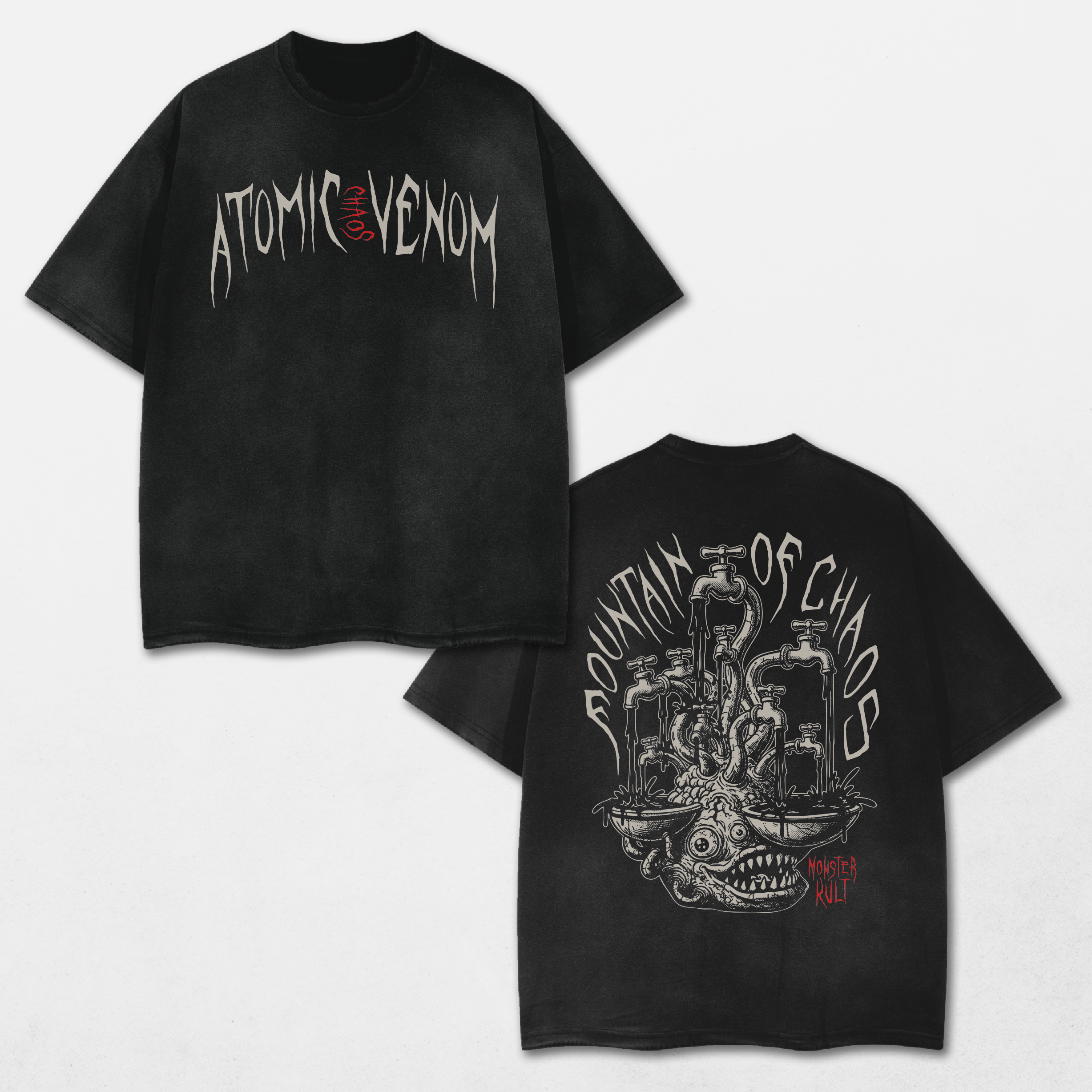 Chaos Acid Washed Distressed T-Shirt