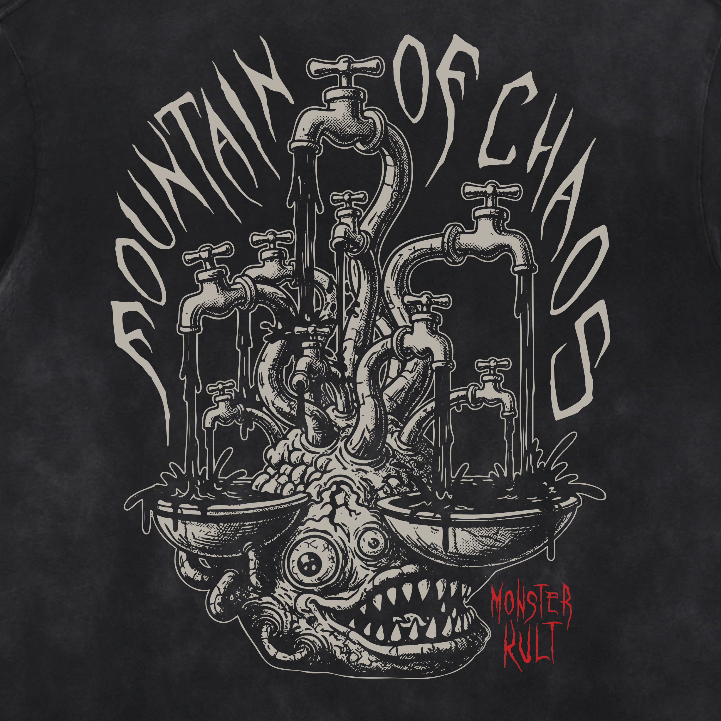 Chaos Acid Washed Distressed T-Shirt