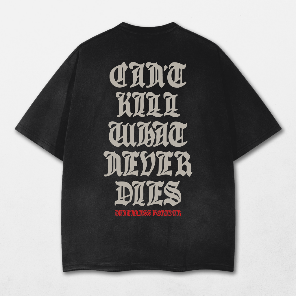 Deathless Acid Washed Distressed T-Shirt