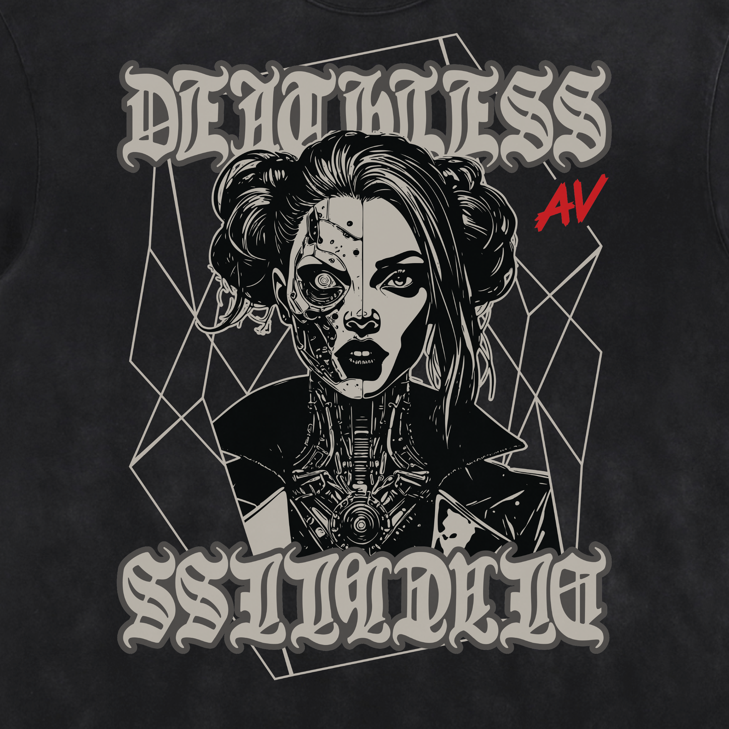 Deathless Acid Washed Distressed T-Shirt