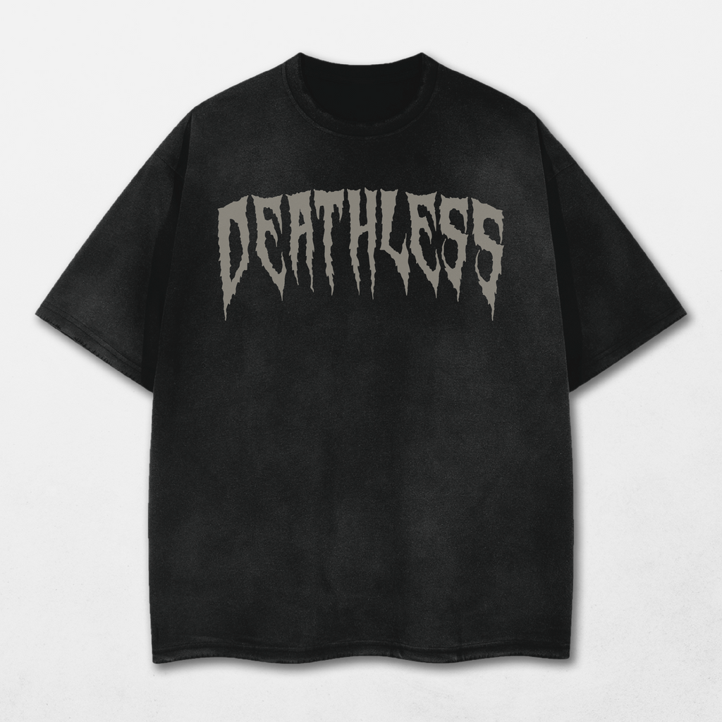 Deathless Icon Acid Washed Distressed T-Shirt