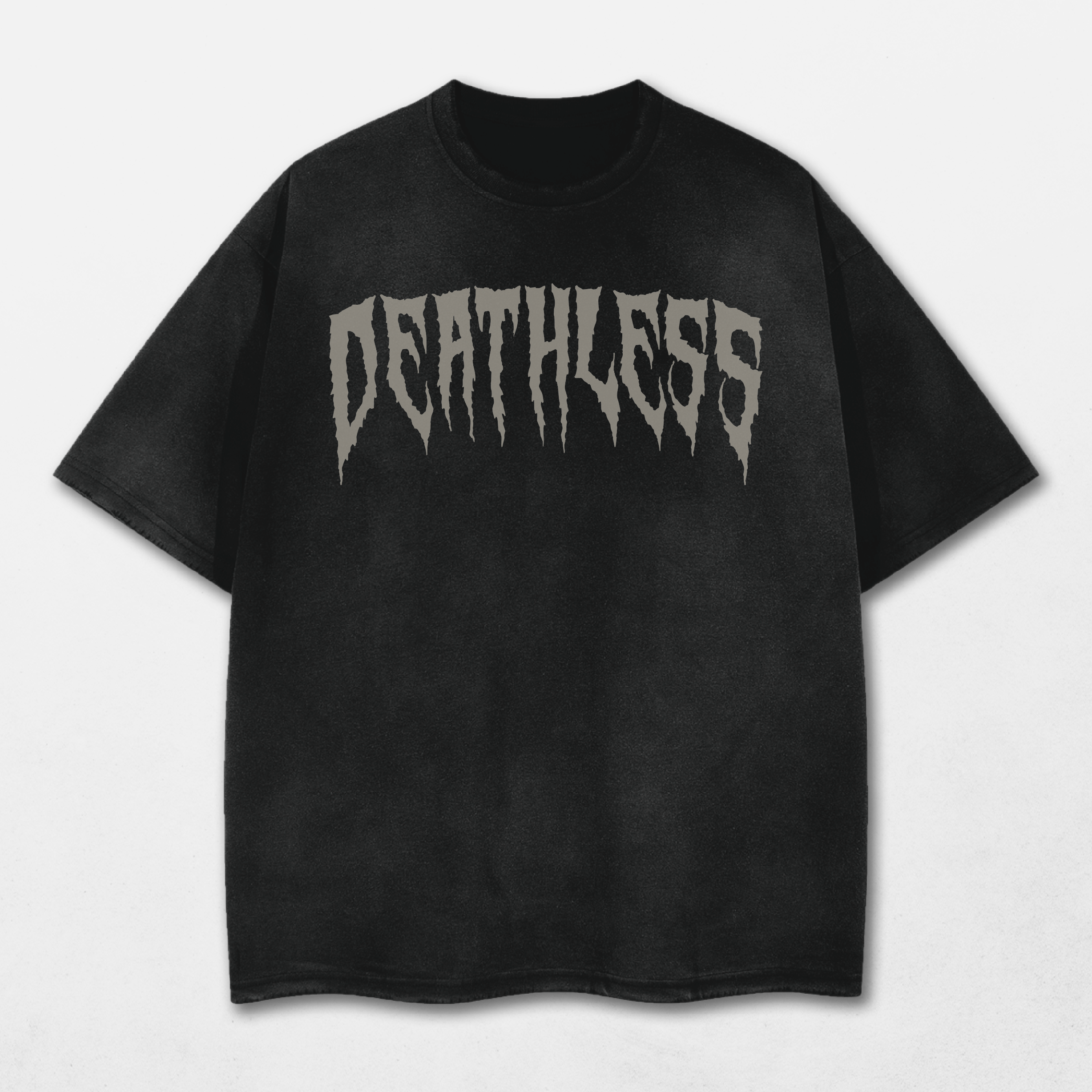 Deathless Icon Acid Washed Distressed T-Shirt
