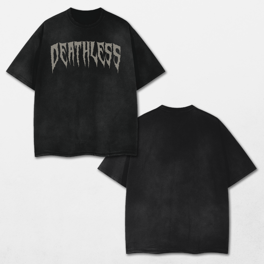 Deathless Icon Acid Washed Distressed T-Shirt