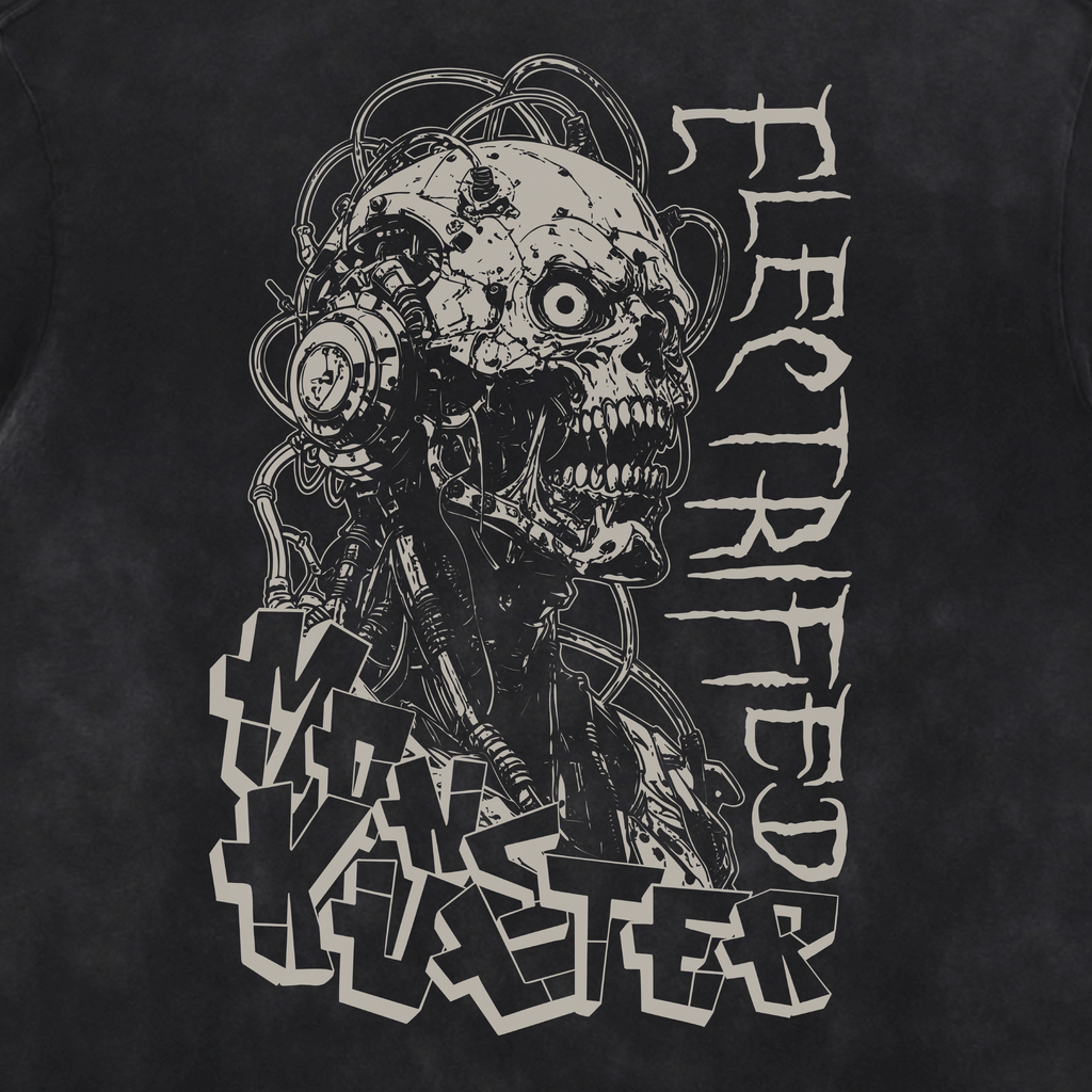 Electrified Acid Washed Distressed T-Shirt