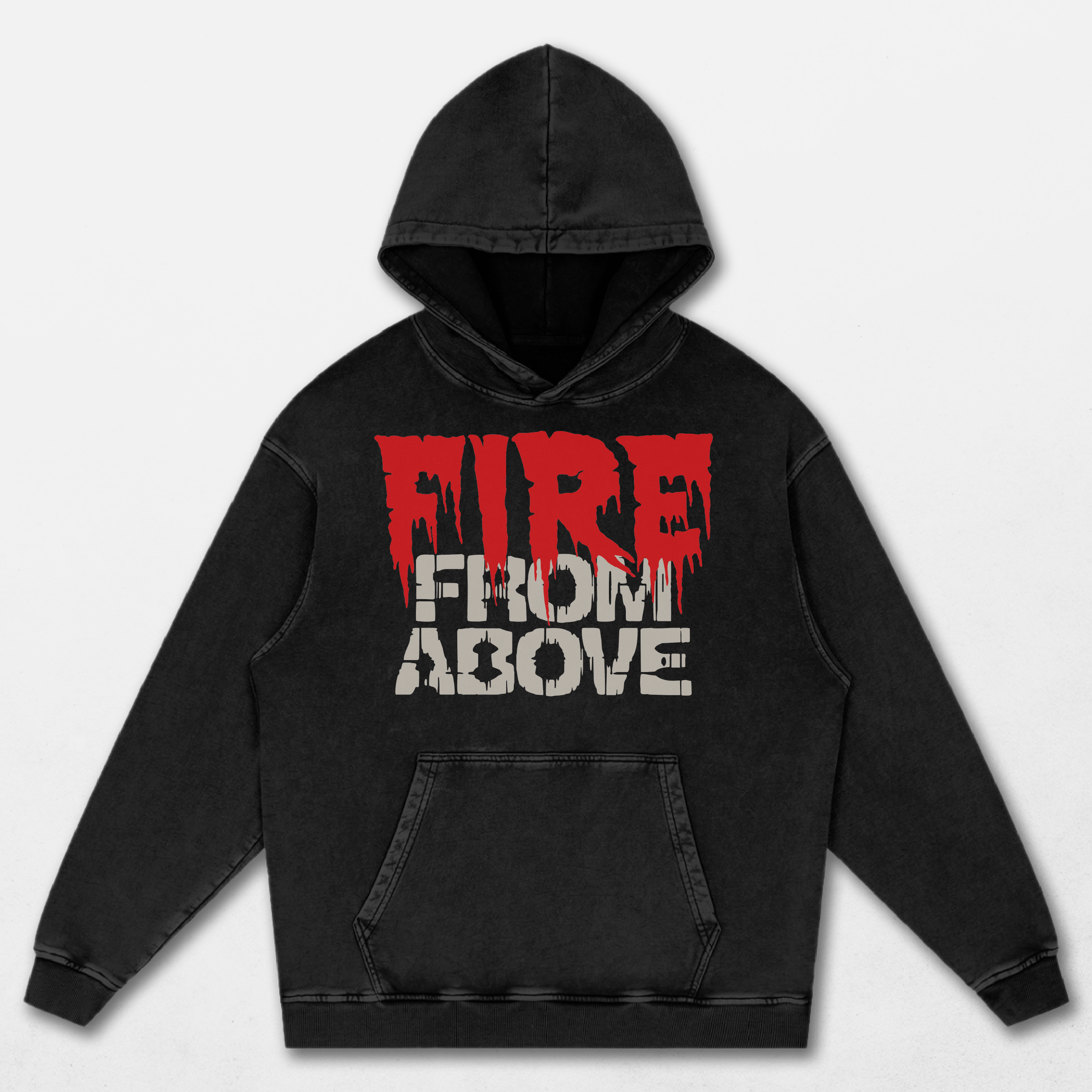 Fire From Above Acid Washed Hoodie