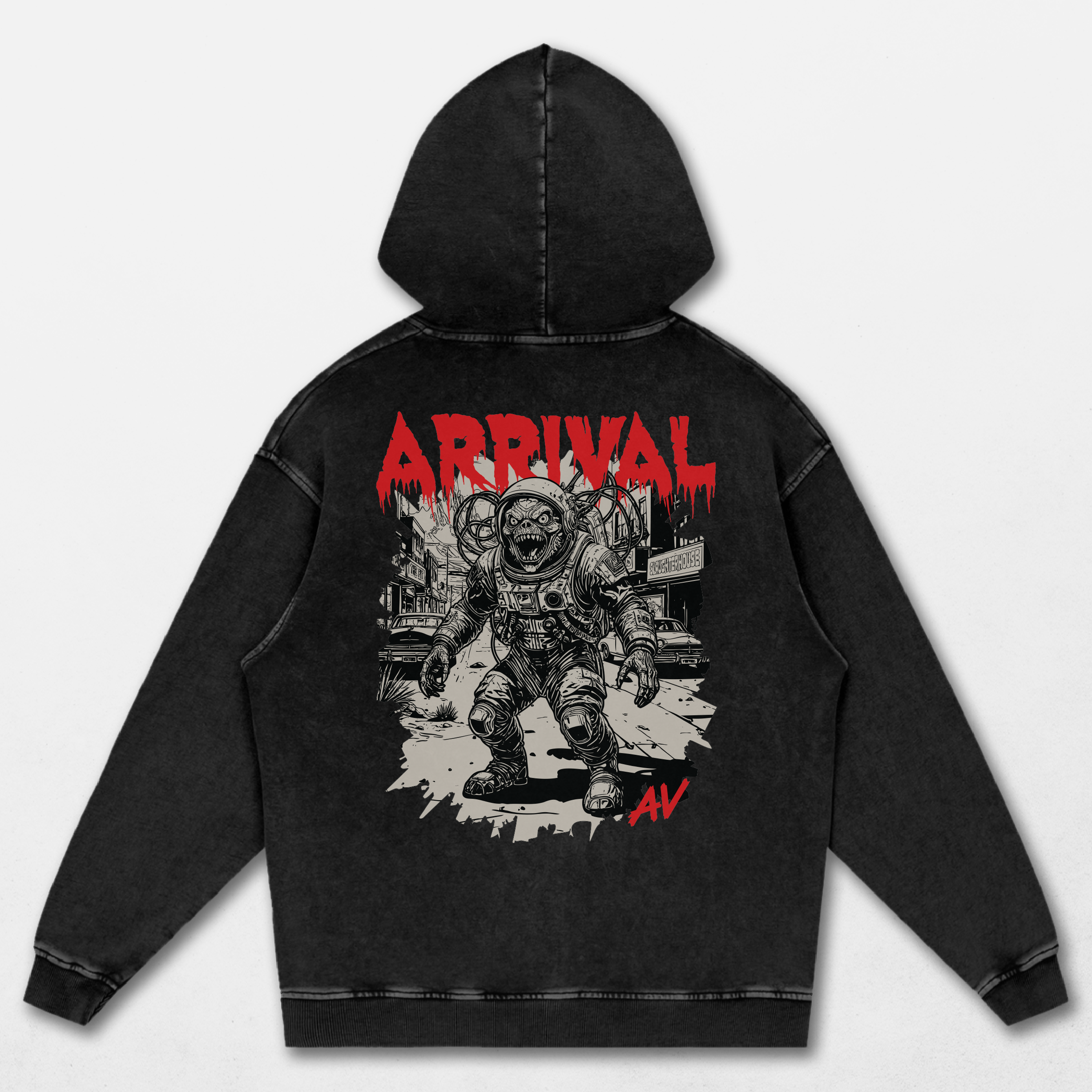 Fire From Above Acid Washed Hoodie