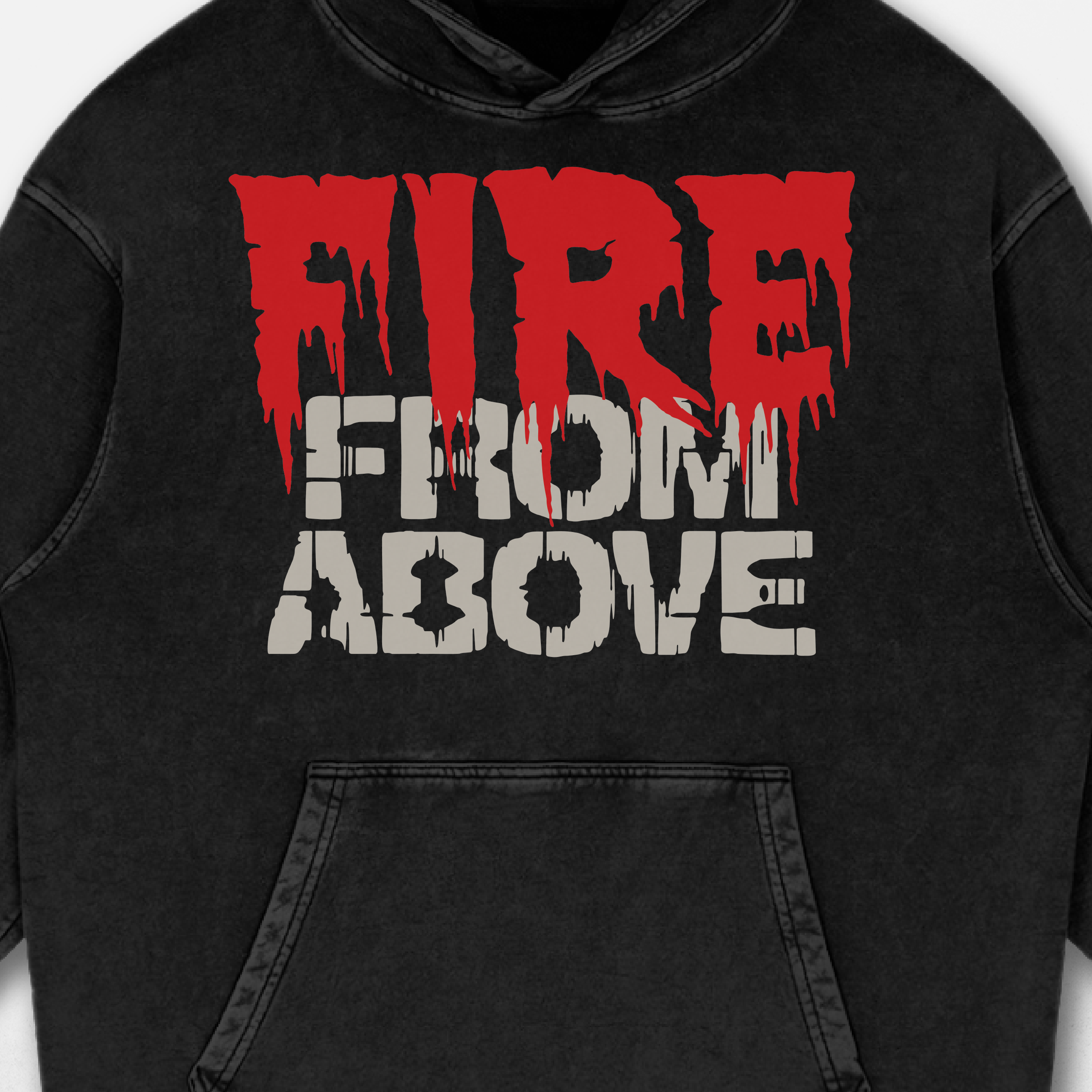 Fire From Above Acid Washed Hoodie