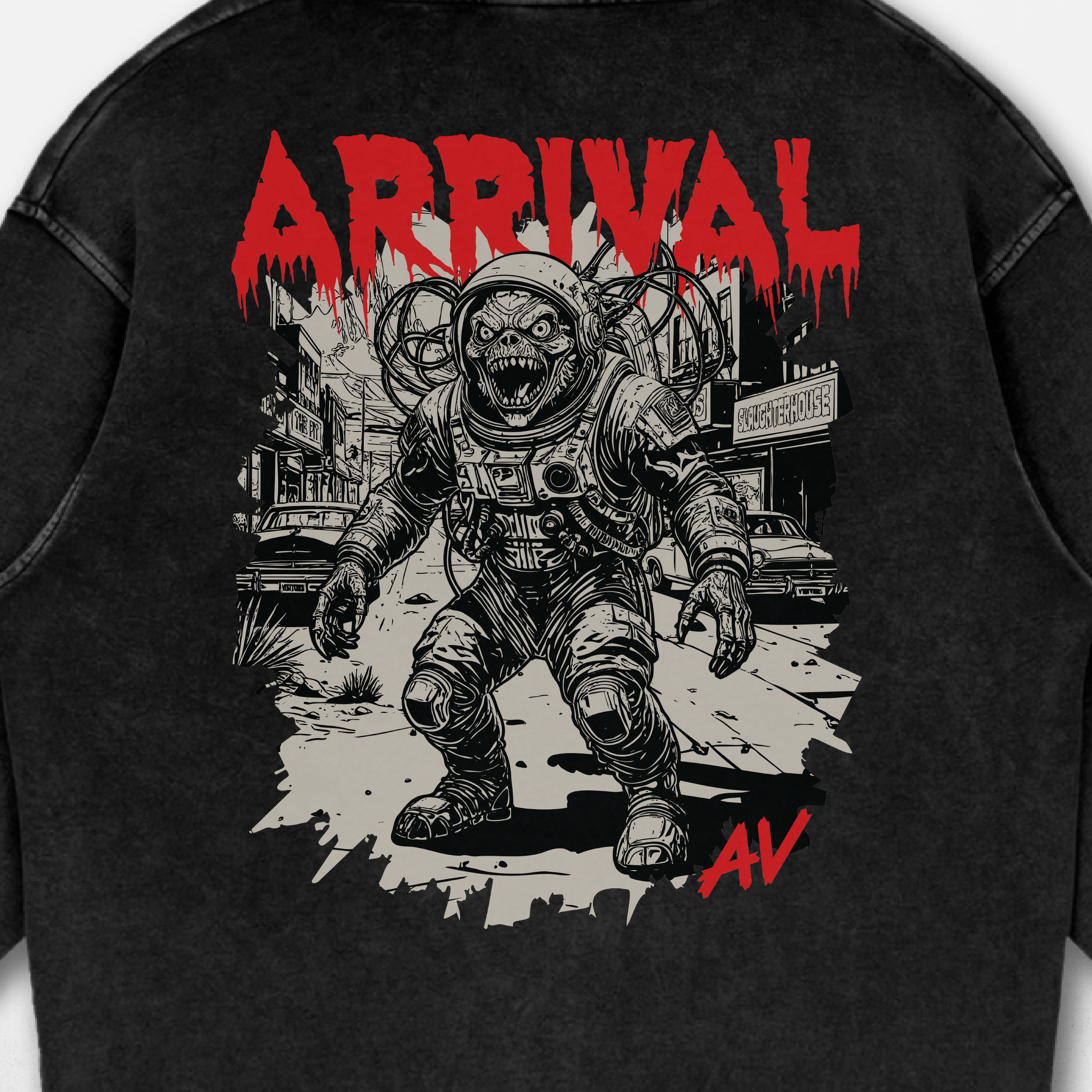 Fire From Above Acid Washed Hoodie