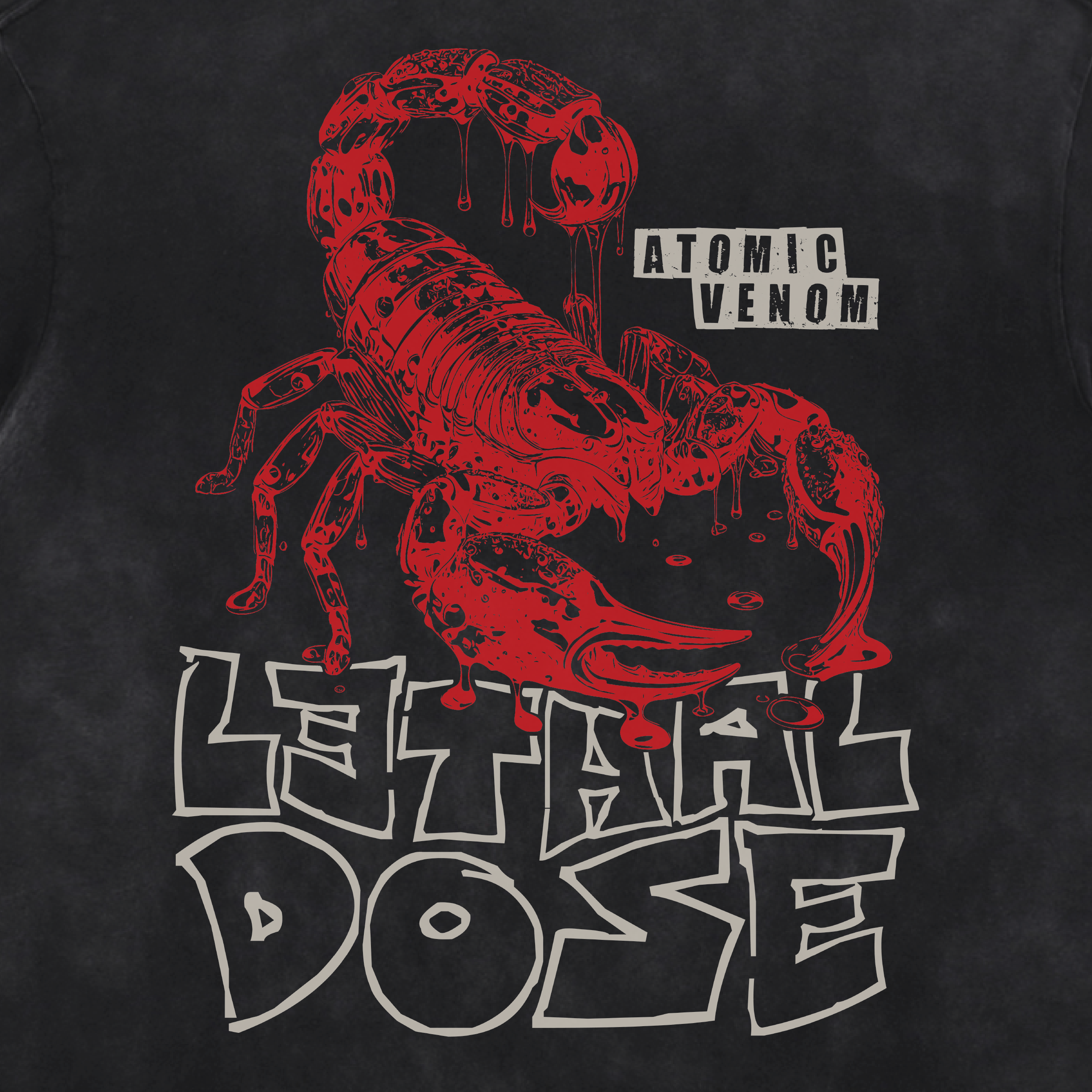 Lethal Dose Acid Washed Distressed T-Shirt