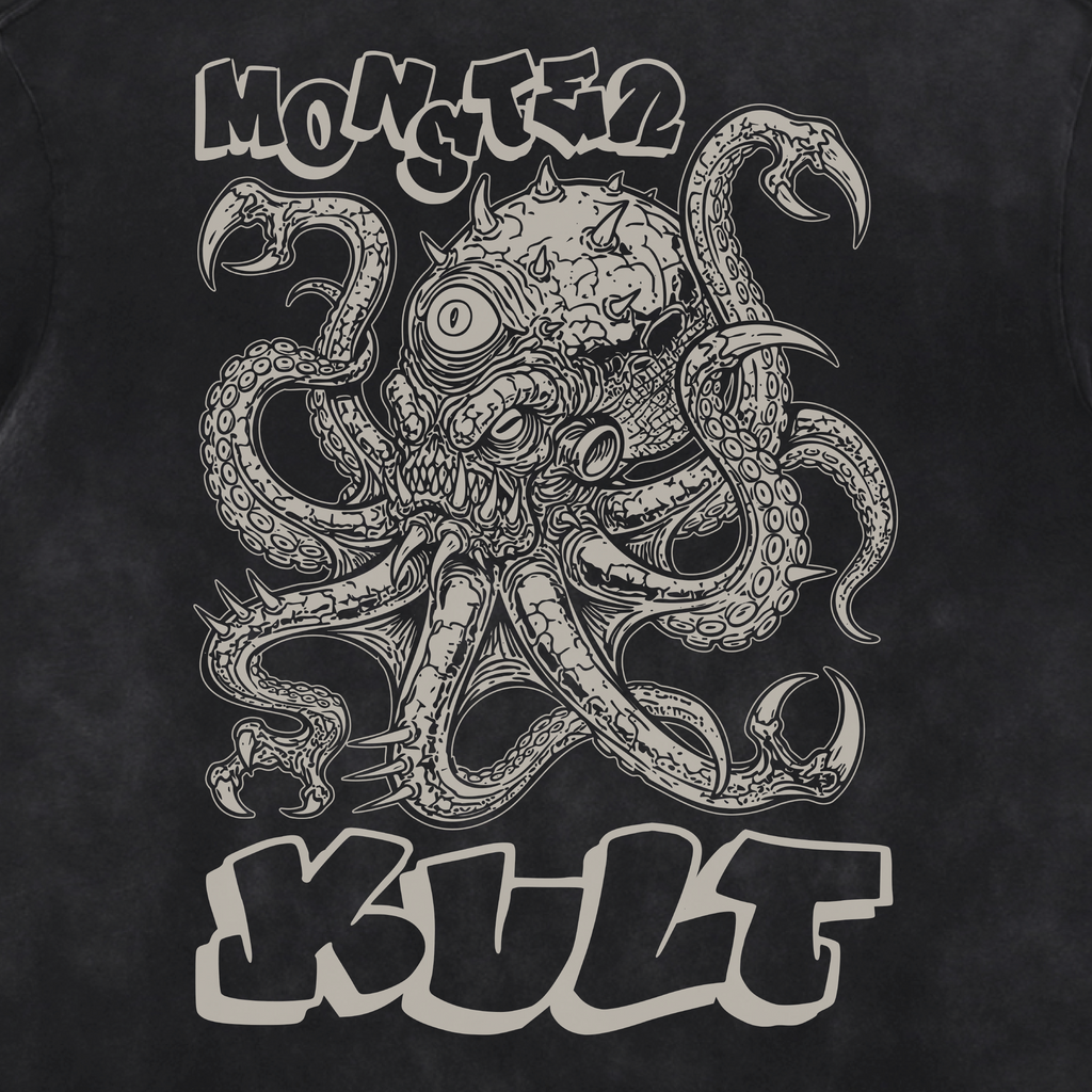 Octabeast Acid Washed Distressed T-Shirt