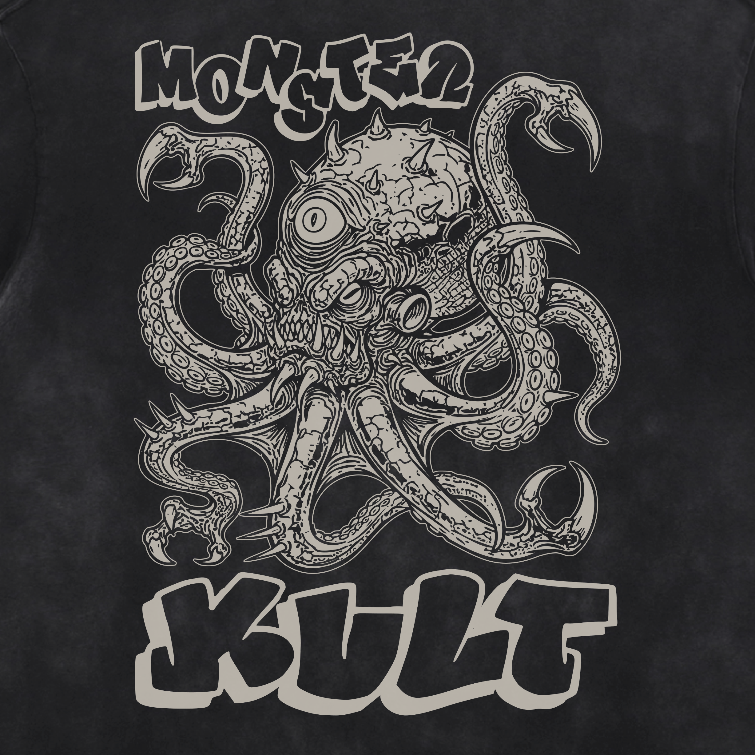 Octabeast Acid Washed Distressed T-Shirt