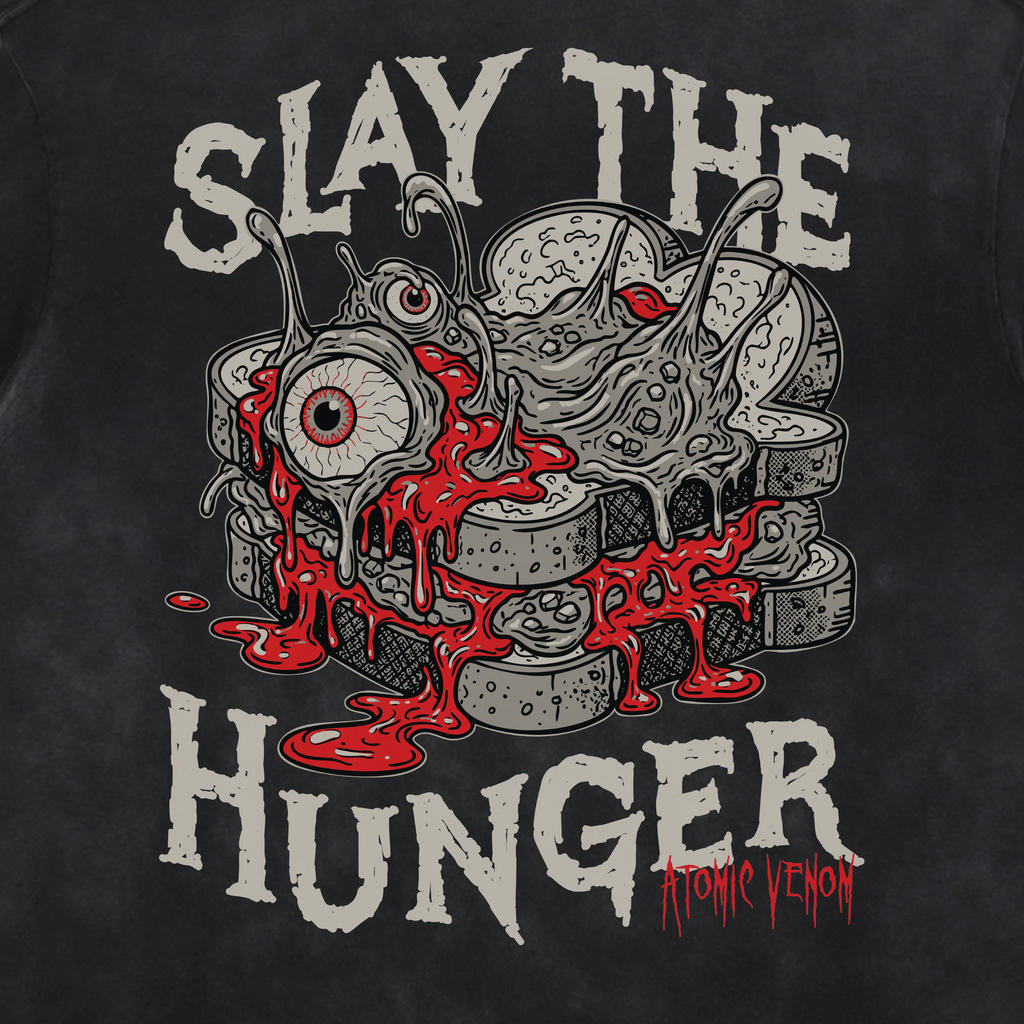 Slay The Hunger Acid Washed Distressed T-Shirt