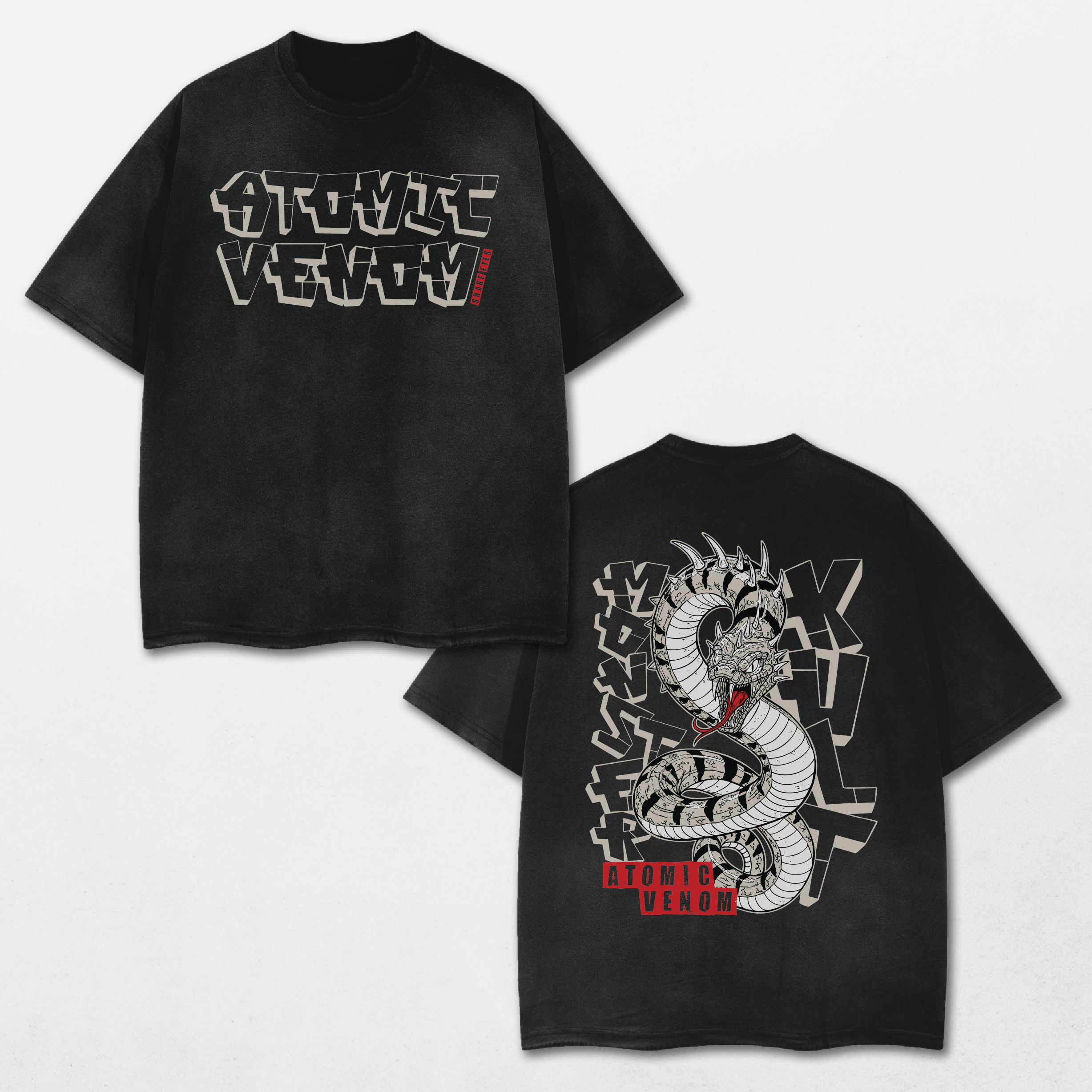 Snake Eyes Acid Washed Distressed T-Shirt