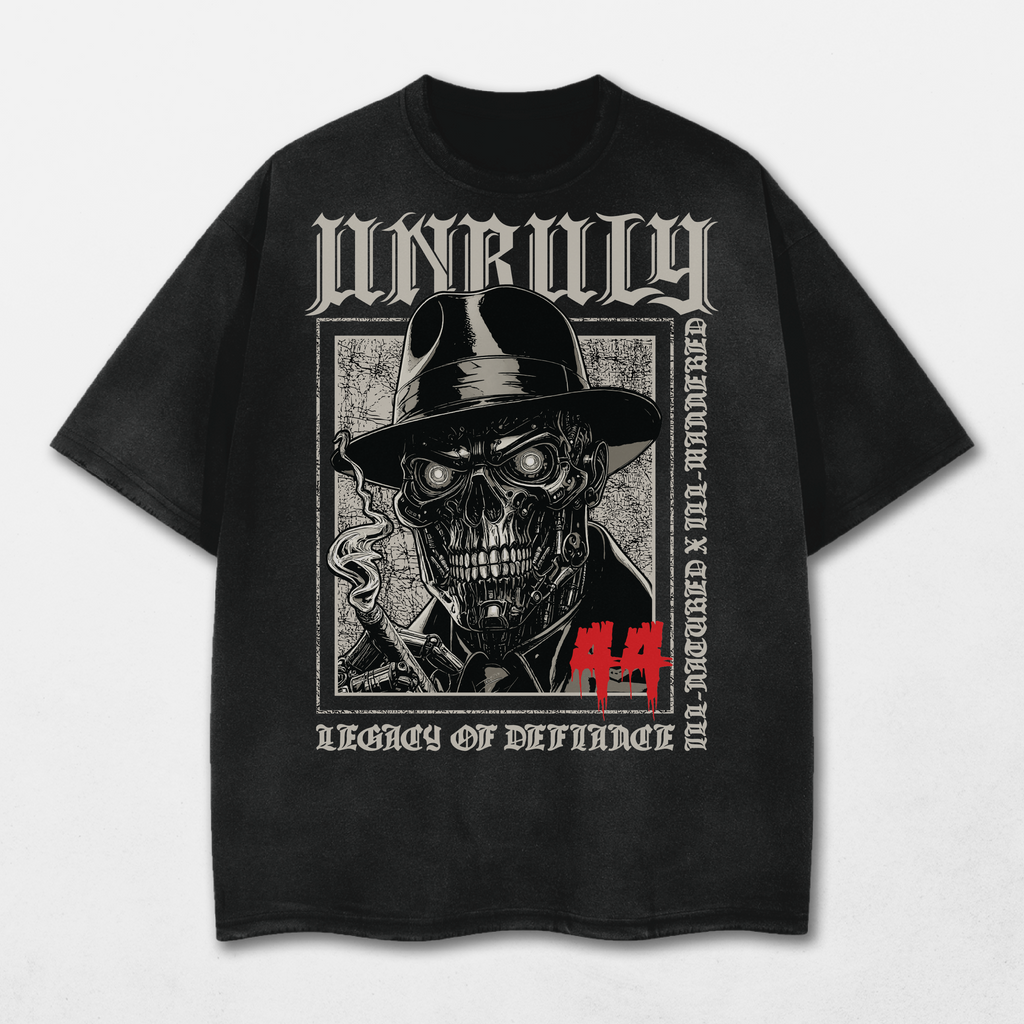 Unruly Acid Washed Distressed T-Shirt