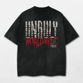 Unruly Worldwide Acid Washed Distressed T-Shirt