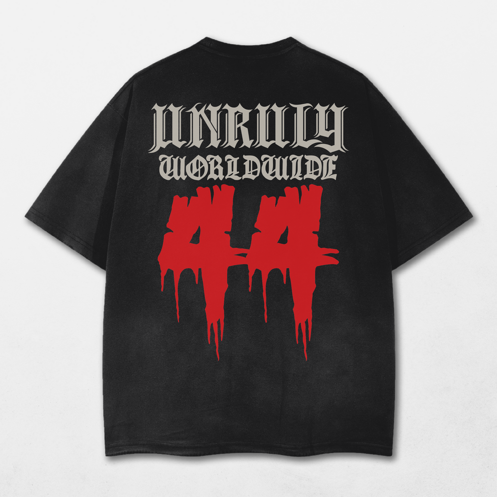 Unruly Acid Washed Distressed T-Shirt
