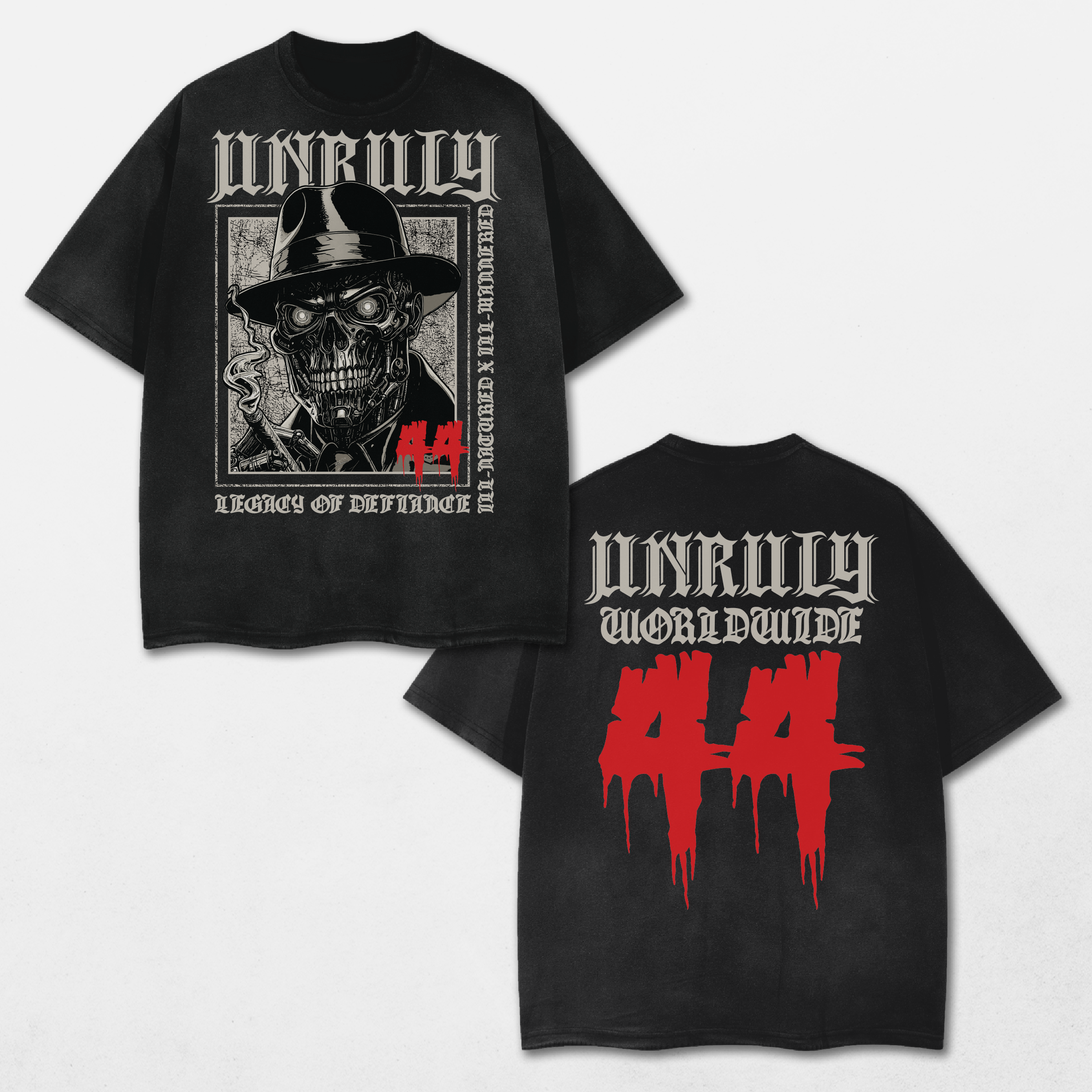 Unruly Acid Washed Distressed T-Shirt