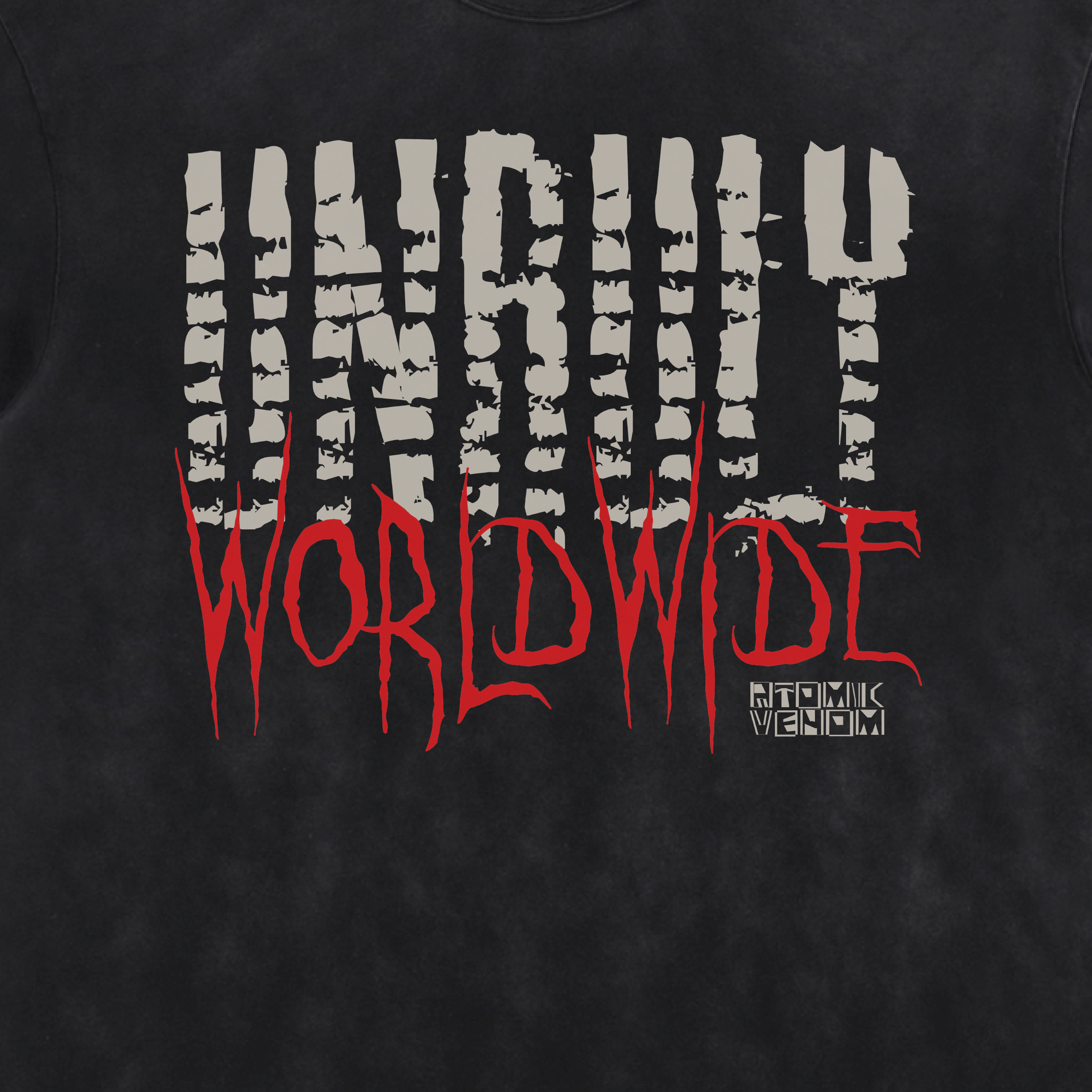 Unruly Worldwide Acid Washed Distressed T-Shirt