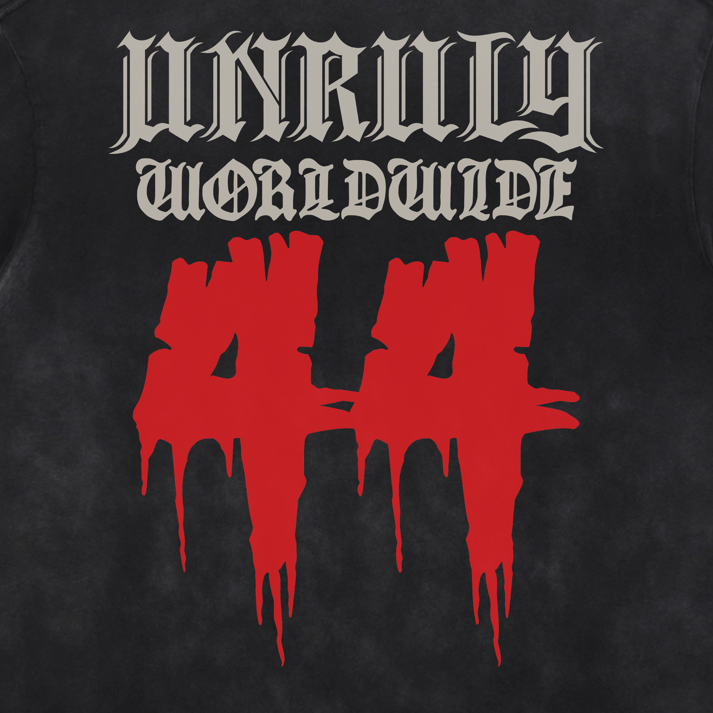 Unruly Acid Washed Distressed T-Shirt